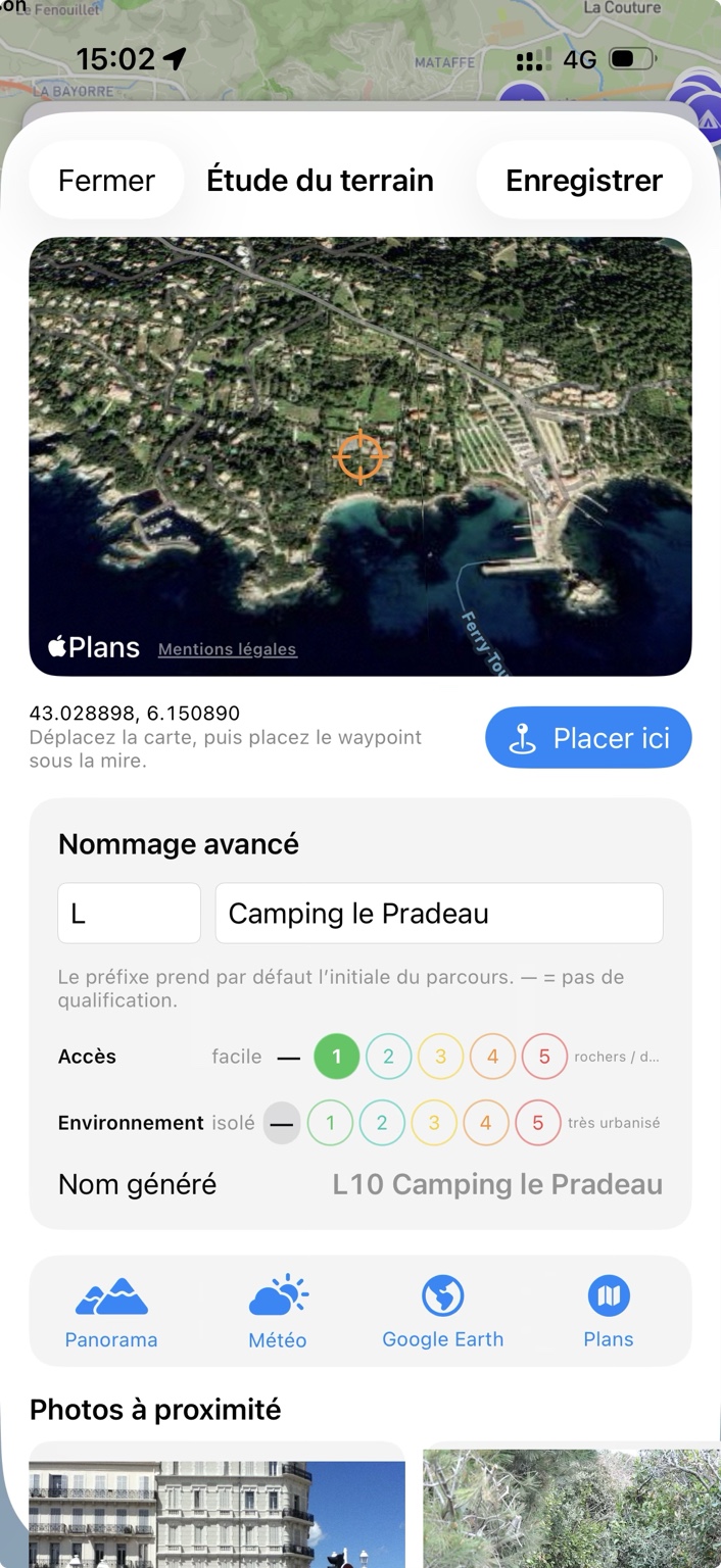 Étudiez et notez le lieu avant de le retenir.